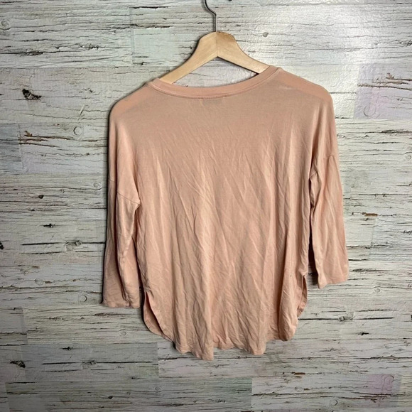 ARITZIA | BABATON Norris  T-Shirt Stretch Jersey Knit 3/4 Sleeve xs pink peach - Picture 8 of 8